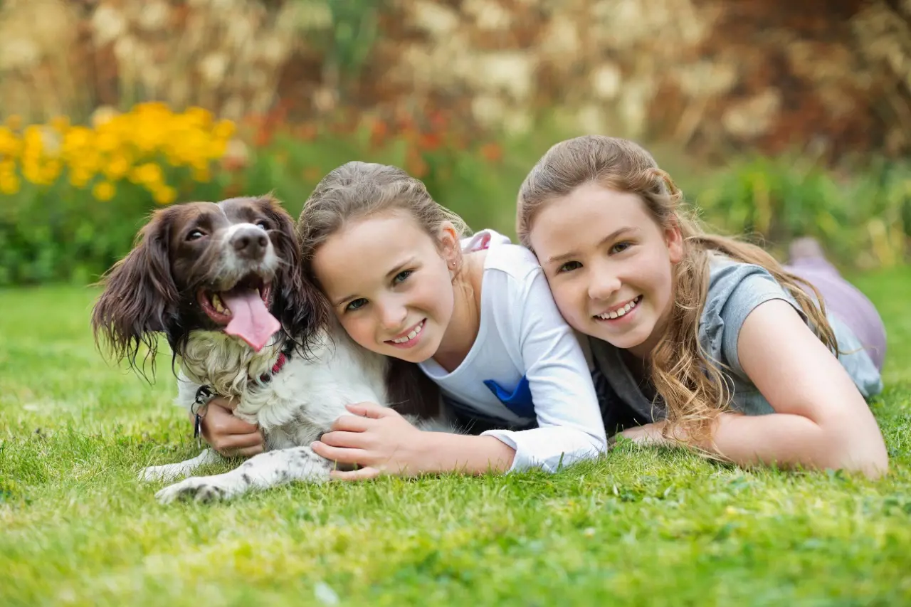 Children and dog